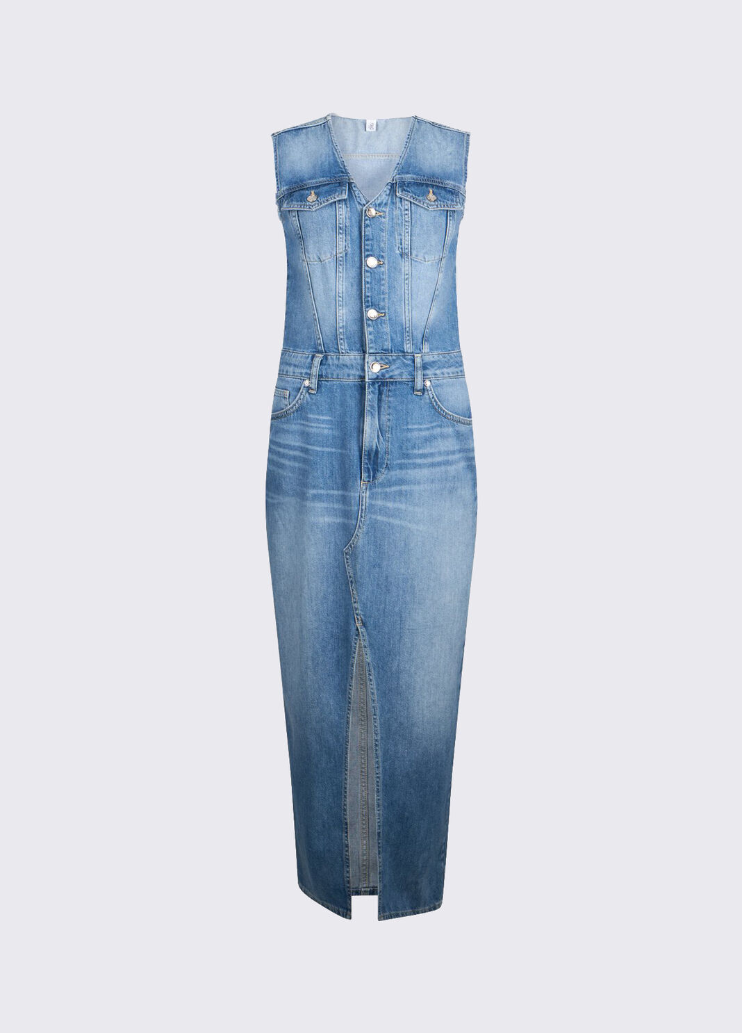 Abito lungo in denim UA6123D0309 79021 LIU JO BLUE DENIM 