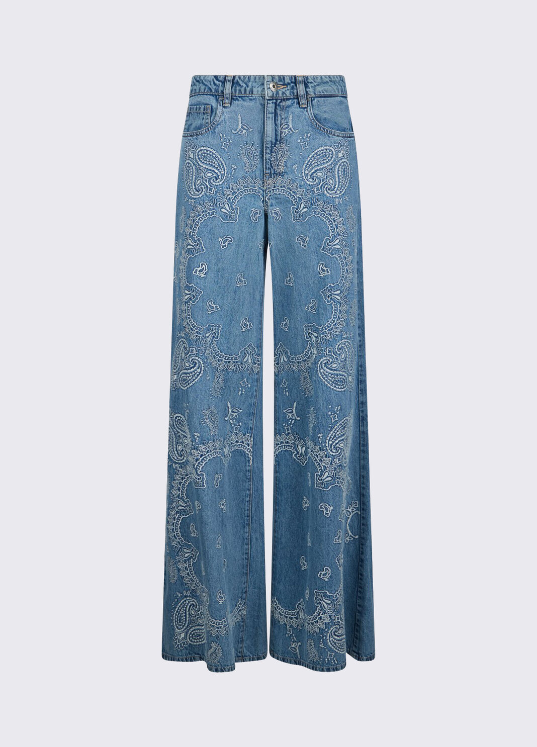 Pantaloni flare con ricami UA6147D0313 79016 LIU JO BLUE DENIM 
