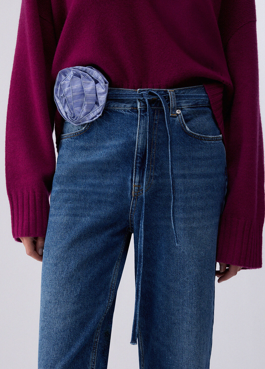 Jeans straight con cintura UA6249D0244 79022 LIU JO BLUE DENIM 