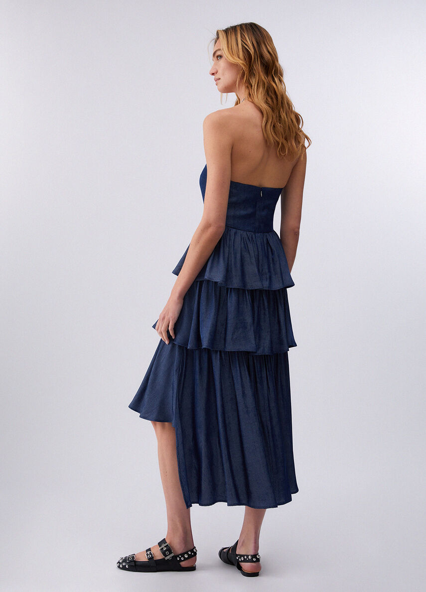 Abito midi asimmetrico UA6275D4894 77000 LIU JO BLUE DENIM 