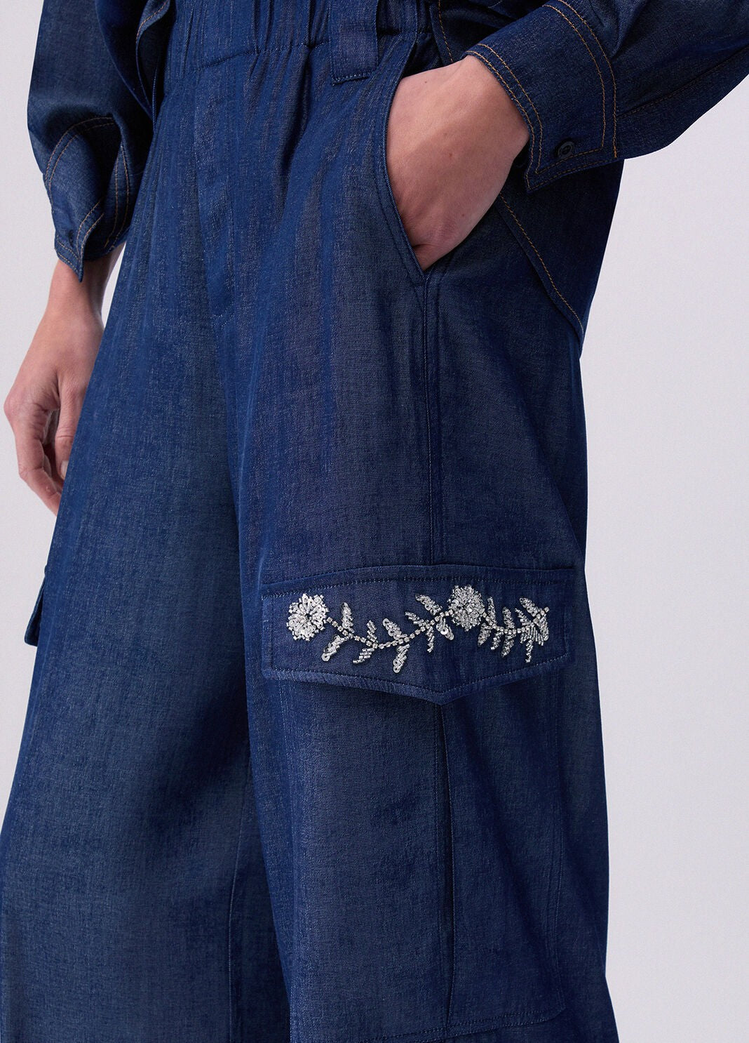 Jeans con castoni gioiello UA6290D4894 77000 LIU JO BLUE DENIM 