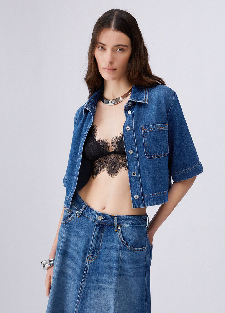 Camicia in denim UA6337D0319 79010 LIU JO BLUE DENIM 