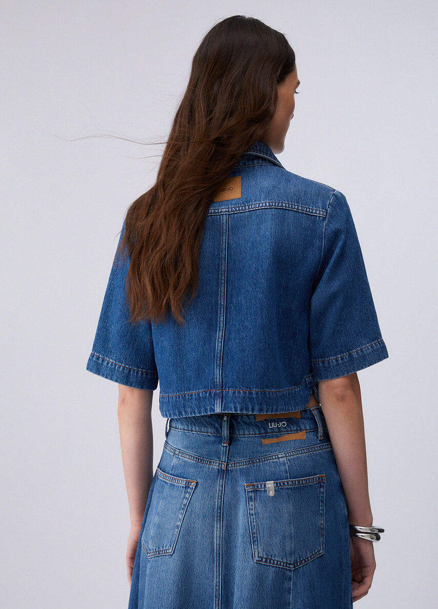 Camicia in denim UA6337D0319 79010 LIU JO BLUE DENIM 