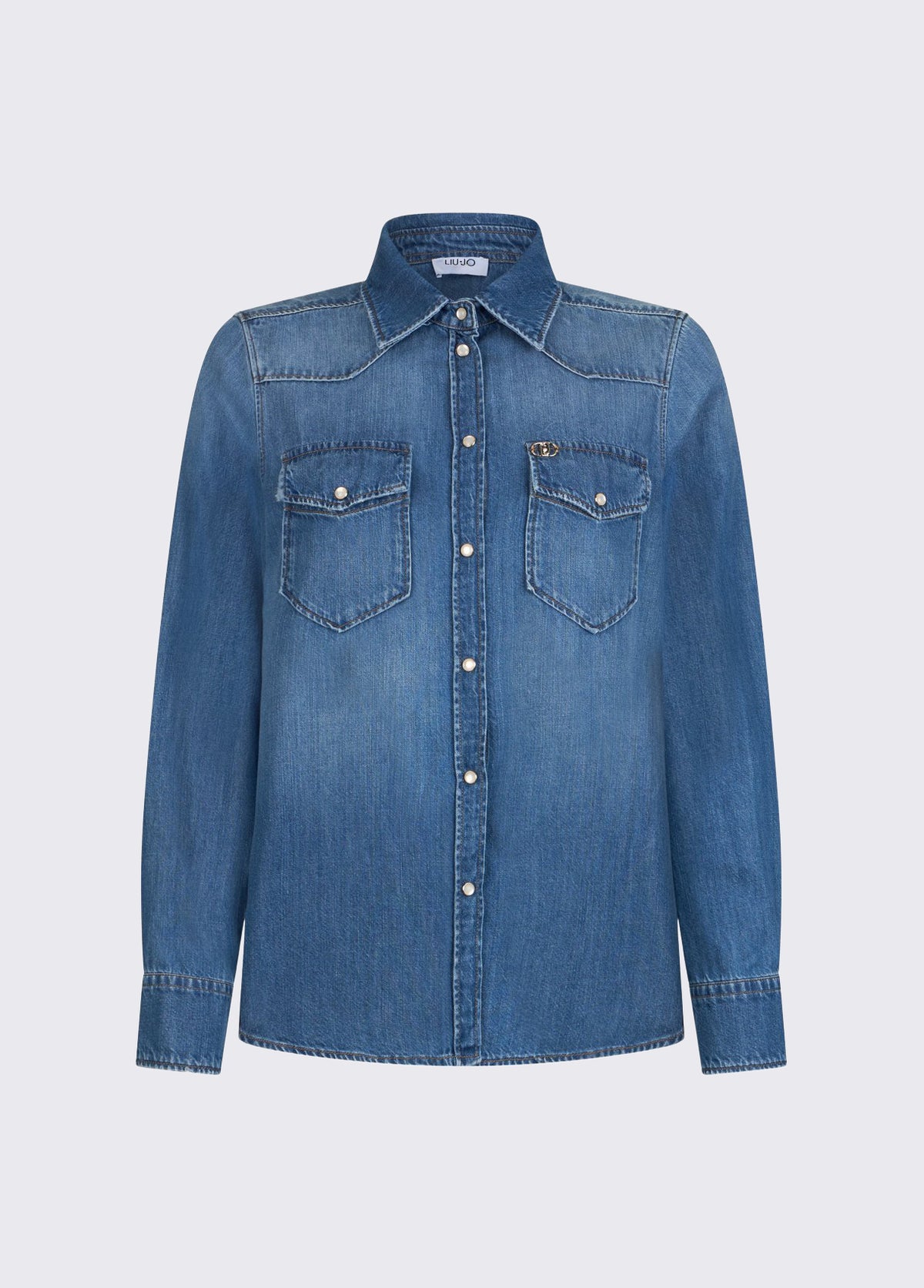 Camicia in denim UA6339D4851 79053 LIU JO BLUE DENIM 