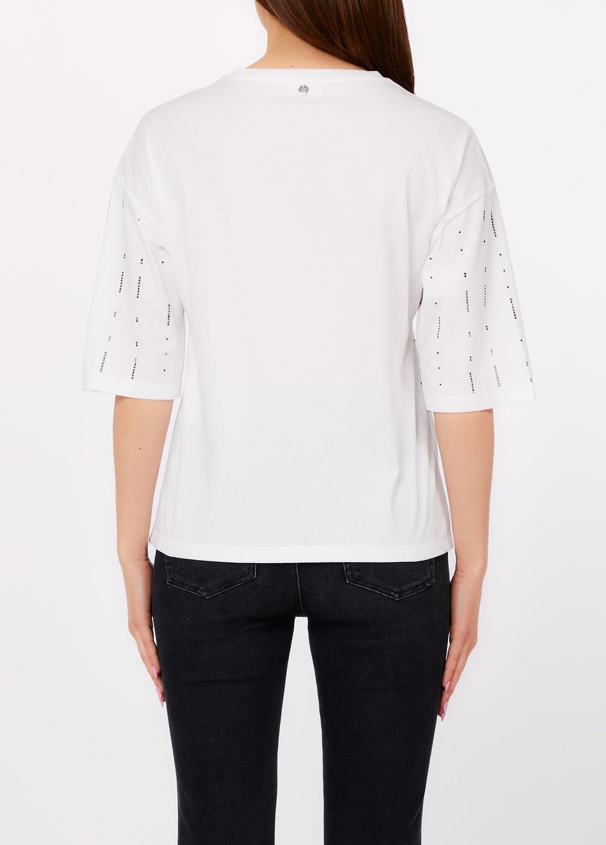 T-shirt con applicazioni WA6128JS904 P9449 LIU JO WHITE1 