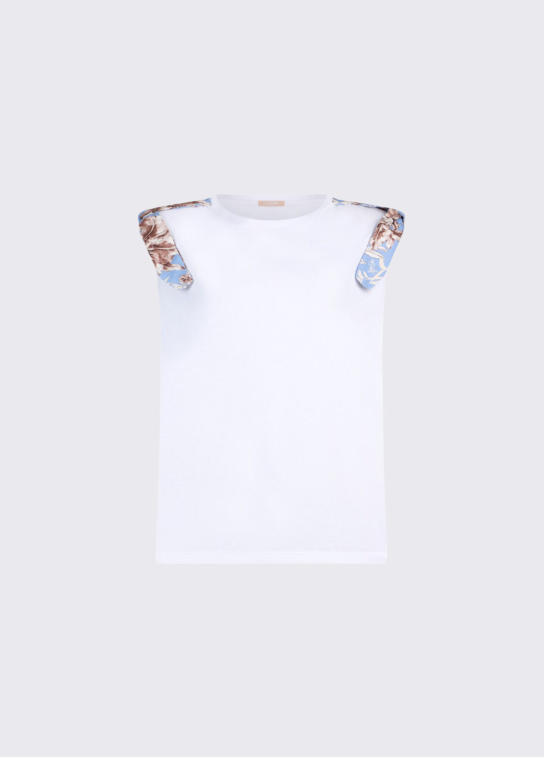 T-shirt con spalline imbottite WA6201J6308 P9551 LIU JO WHITE1 