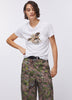 T-shirt with print and appliqués