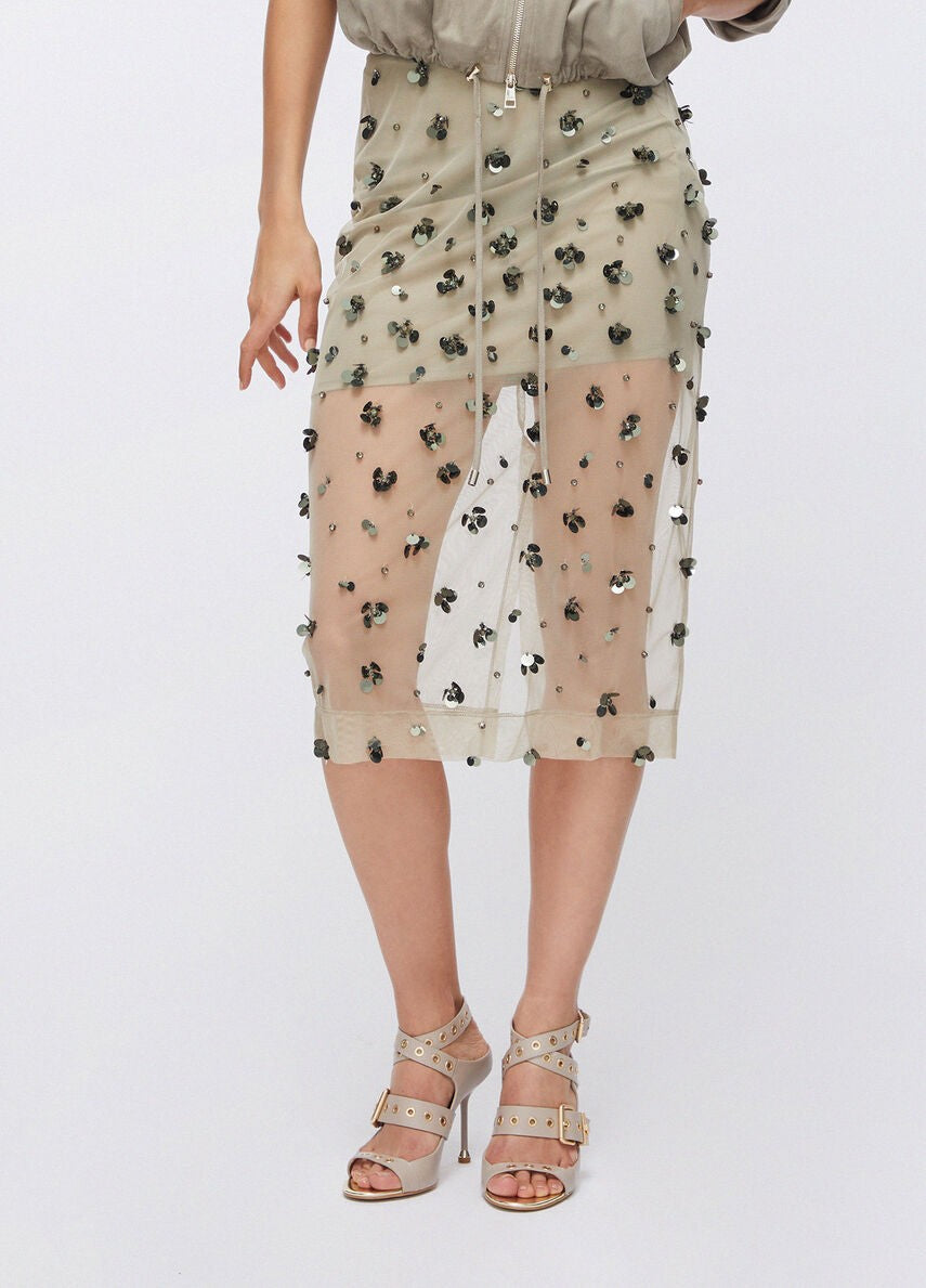 Longuette in tulle con ricami floreali WA6258J3860 P9240 LIU JO WHITE1 