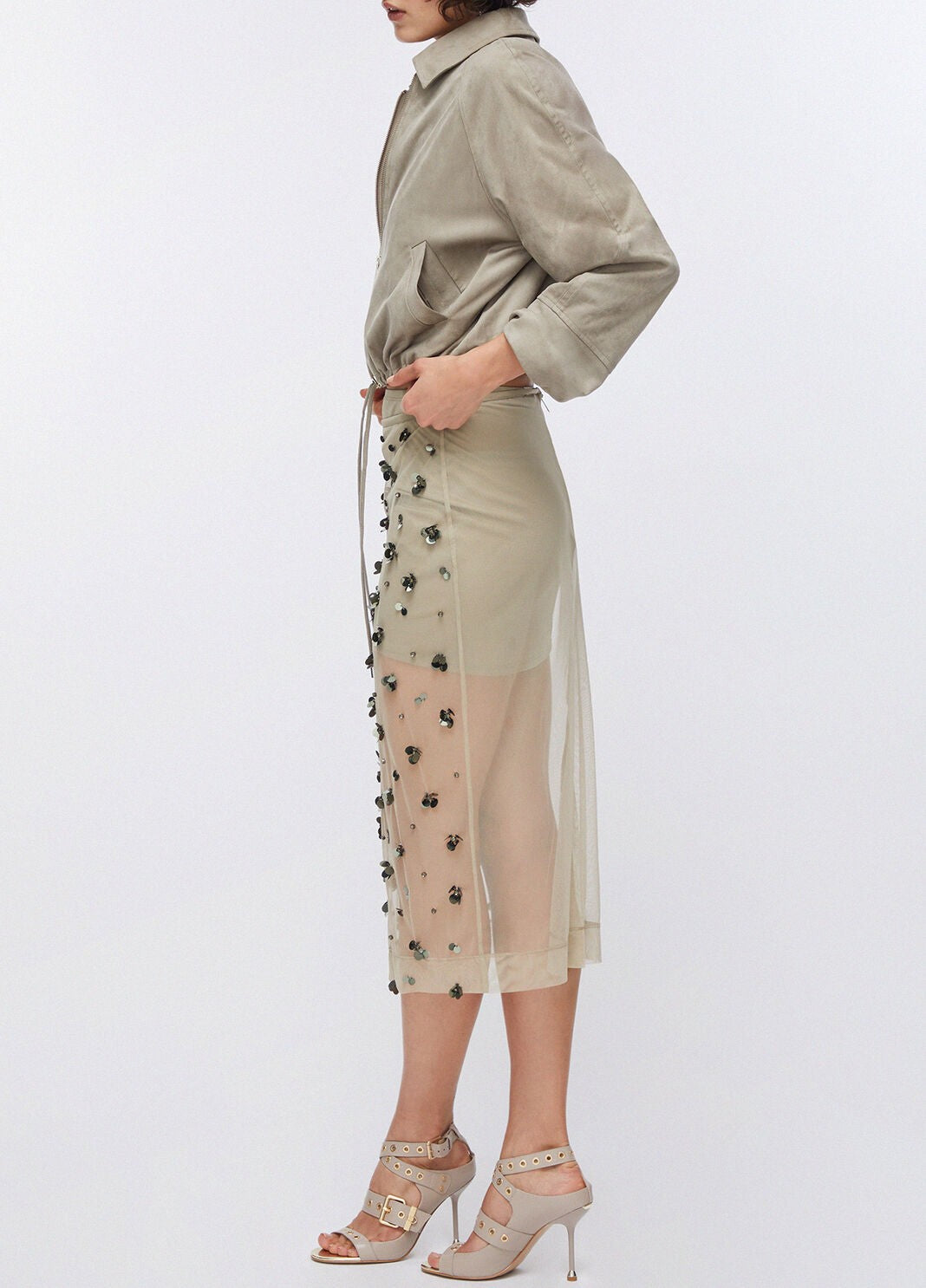 Longuette in tulle con ricami floreali WA6258J3860 P9240 LIU JO WHITE1 