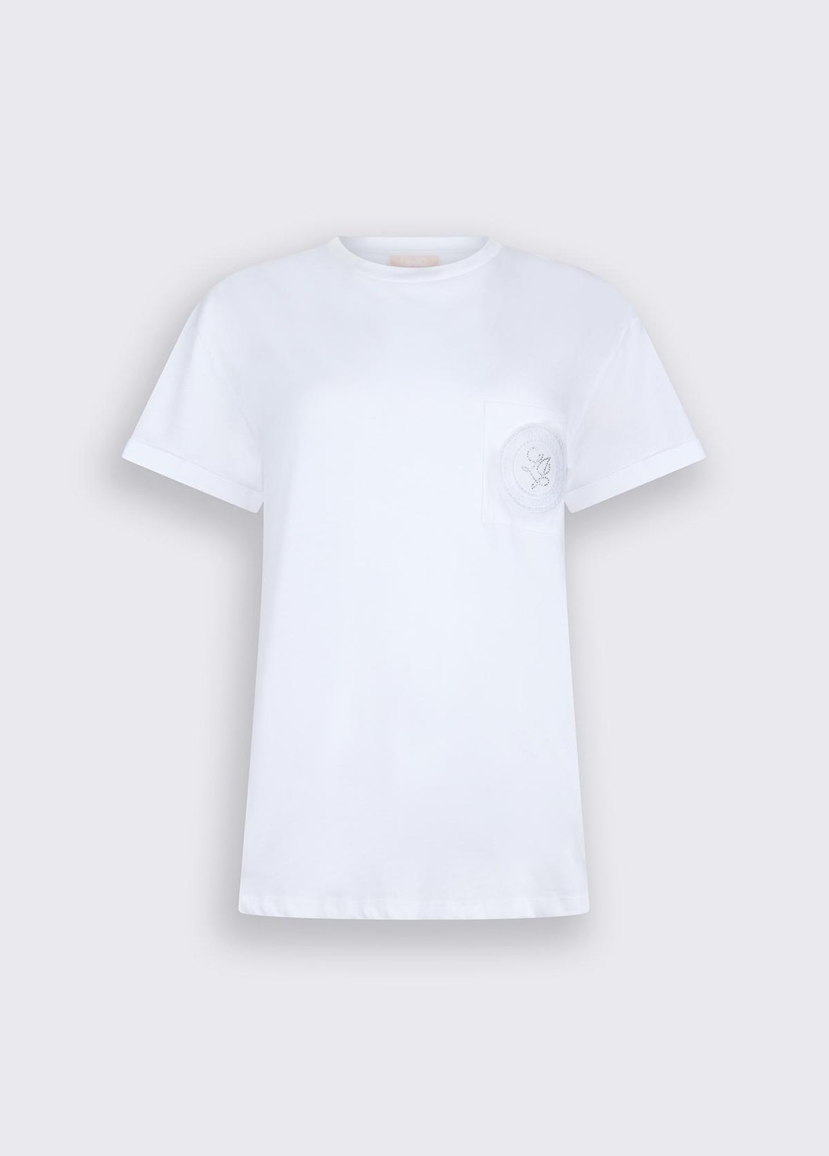 T-shirt con tasca gioiello WA6372JS923 P9333 LIU JO WHITE1 
