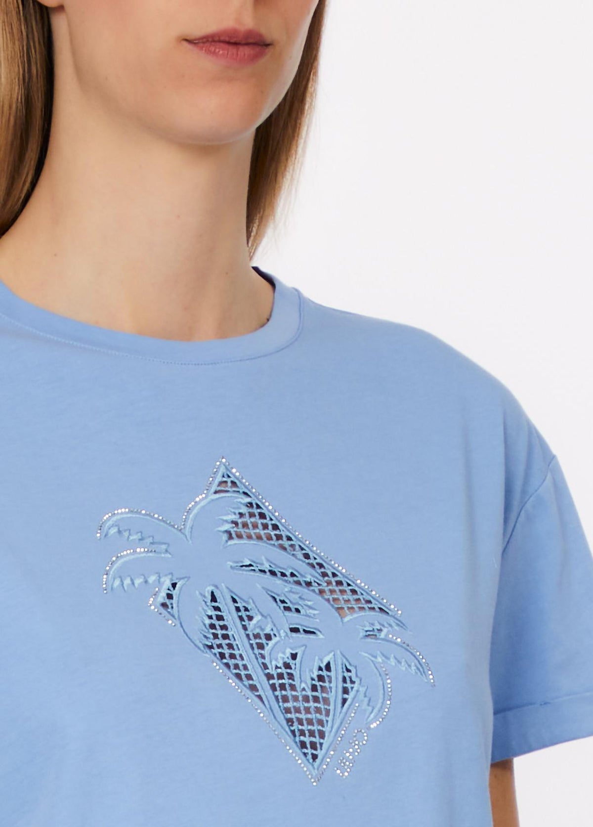 T-shirt con ricamo a jour WA6413JS904 P9318 LIU JO WHITE1 