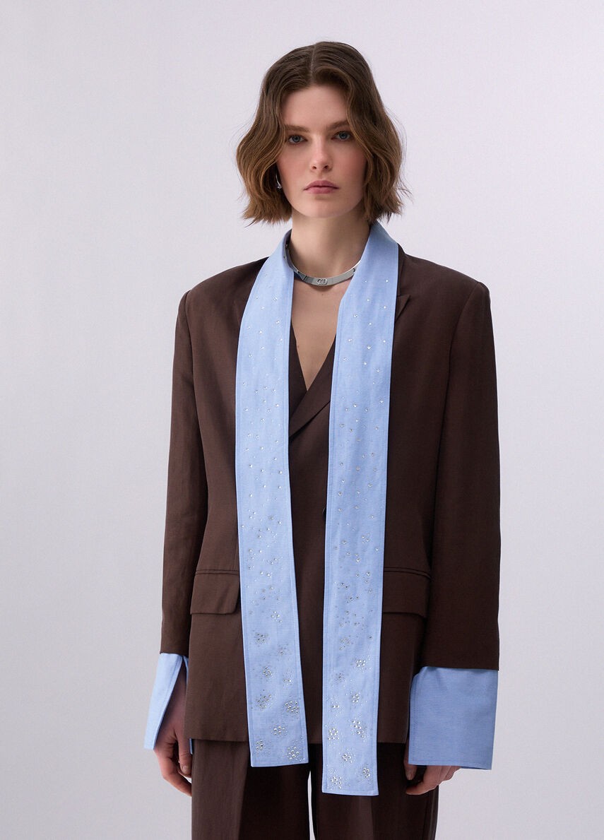 Blazer con sciarpa gioiello WA6436T4818 91109 LIU JO WHITE1 