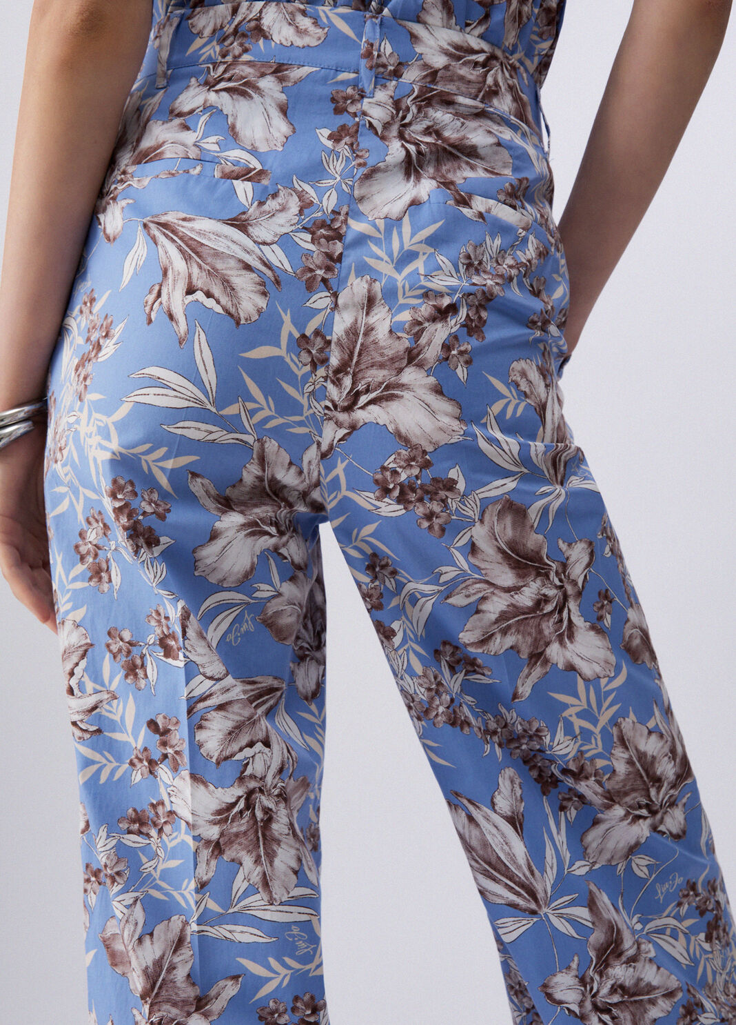 Pantaloni palazzo in popeline WA6441T4853 P9502 LIU JO WHITE1 