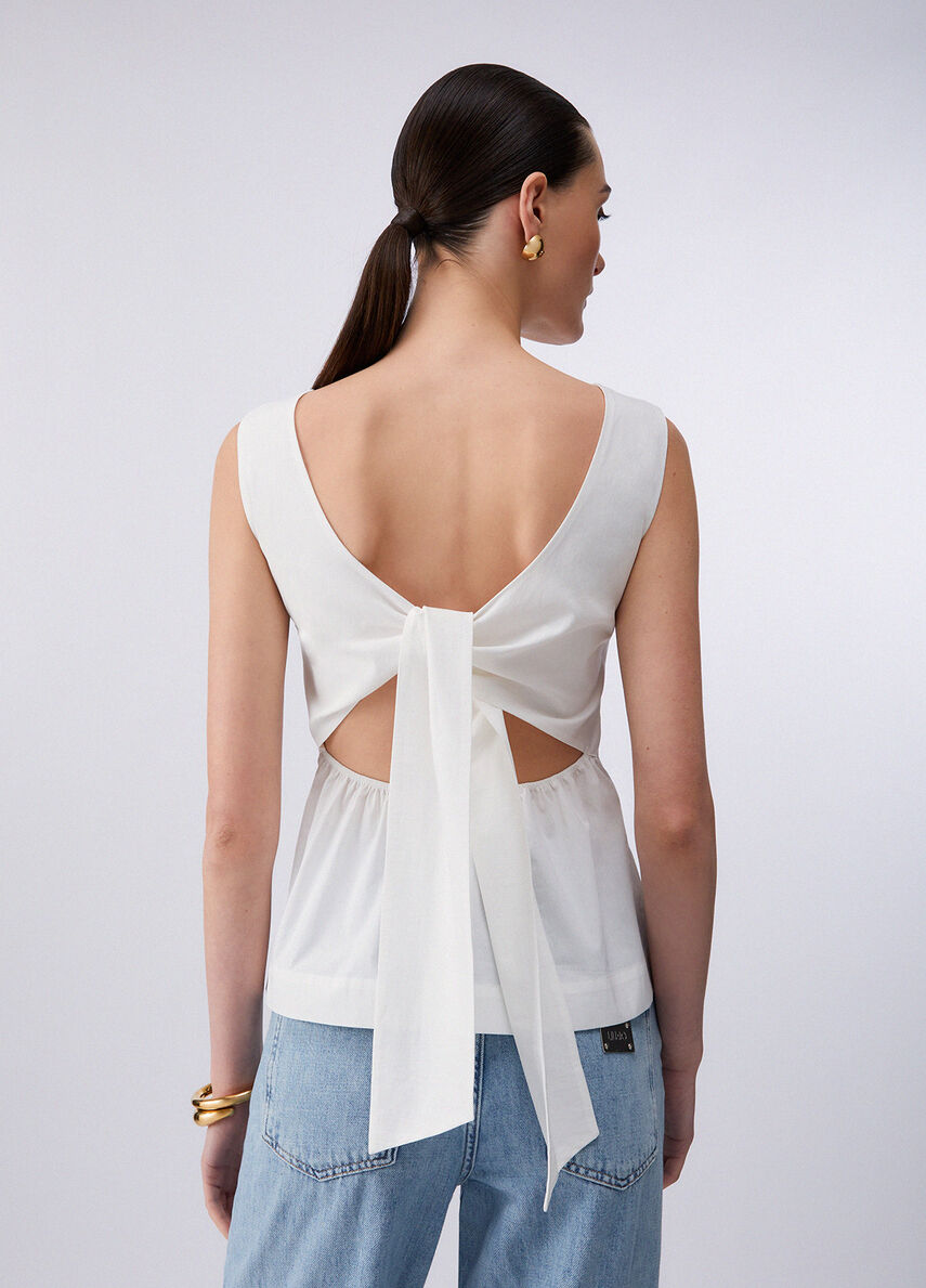 Top con fiocco dietro WA6468MS55N 10701 LIU JO WHITE1 