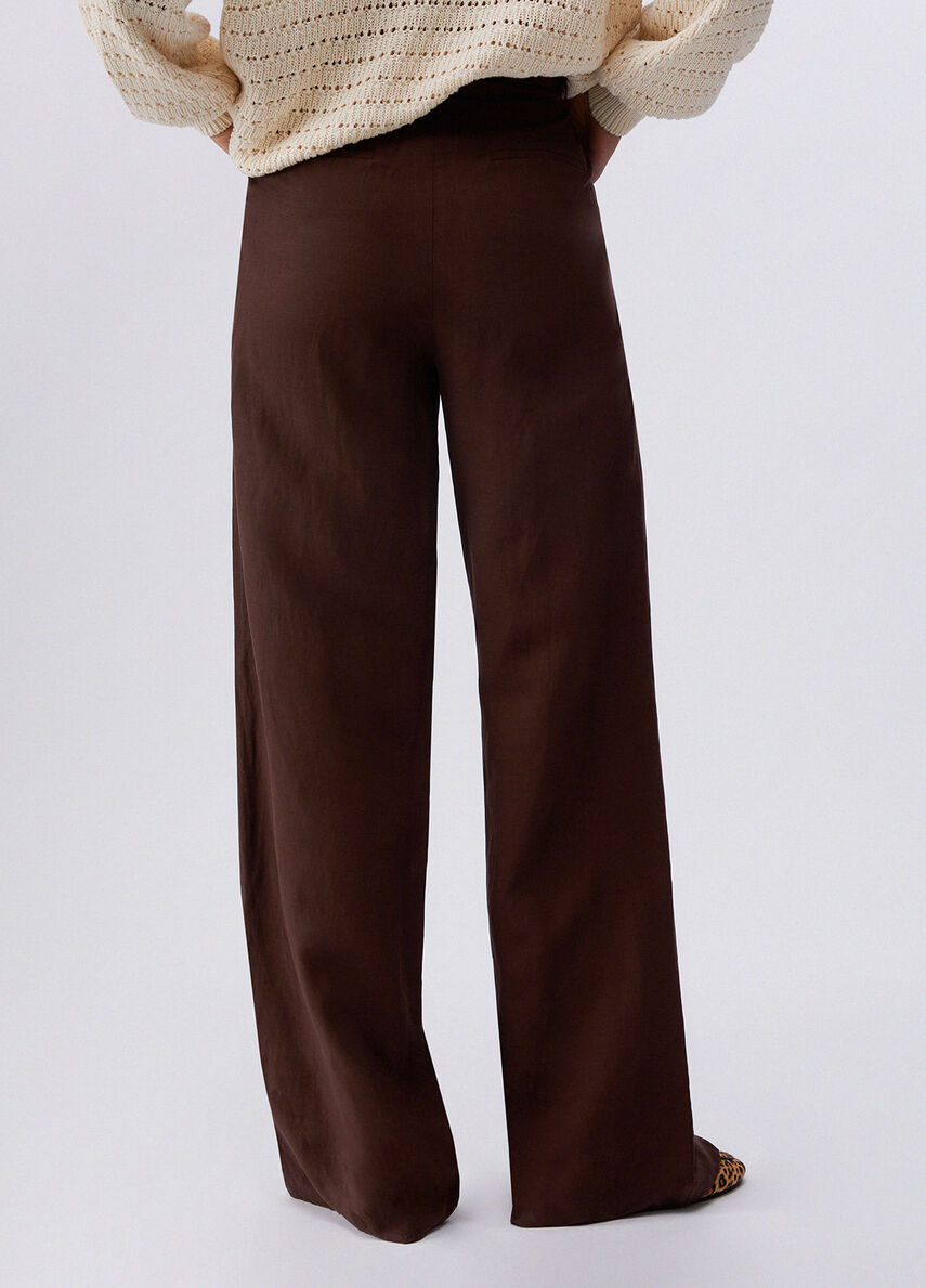 Pantaloni in misto lino WA6480T4818 91109 LIU JO WHITE1 