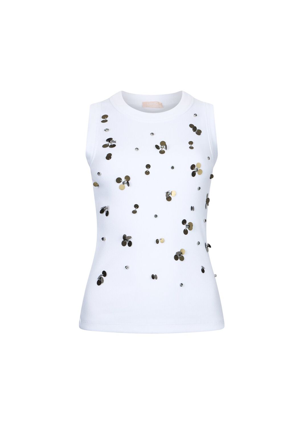Top con applicazioni WA6490J4822 P9369 LIU JO WHITE1 