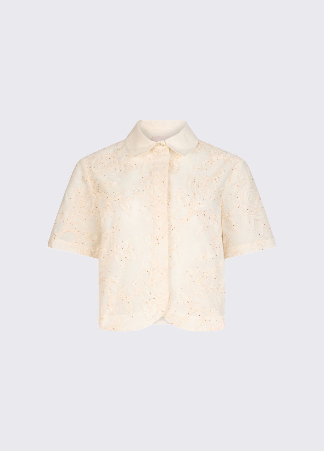 Camicia con ricami e paillettes WA6508T472A P9417 LIU JO WHITE1 