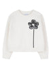 Sweatshirt with floral appliqués