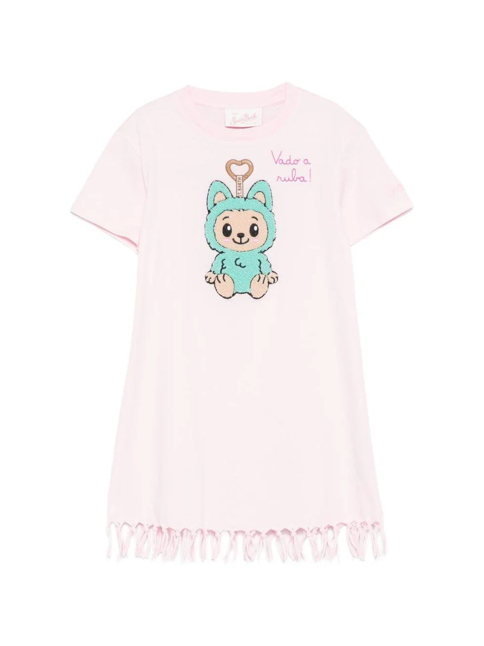 T-shirt rosa con stampa grafica ABY0001 00960L MC2 SAINT BARTH 