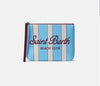 Pochette Aline in scuba a righe azzurre e logo Beach Club