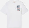White Austin T-shirt with sardine illustration
