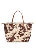 Borsa City regular in canvas con stampa muccata