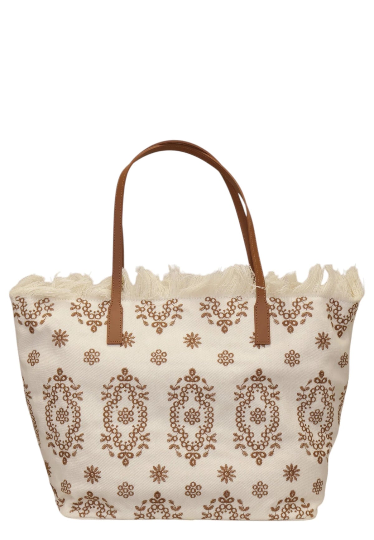 Borsa City Bag Fringe in sangallo con frange CBF0001 01772L MC2 SAINT BARTH 