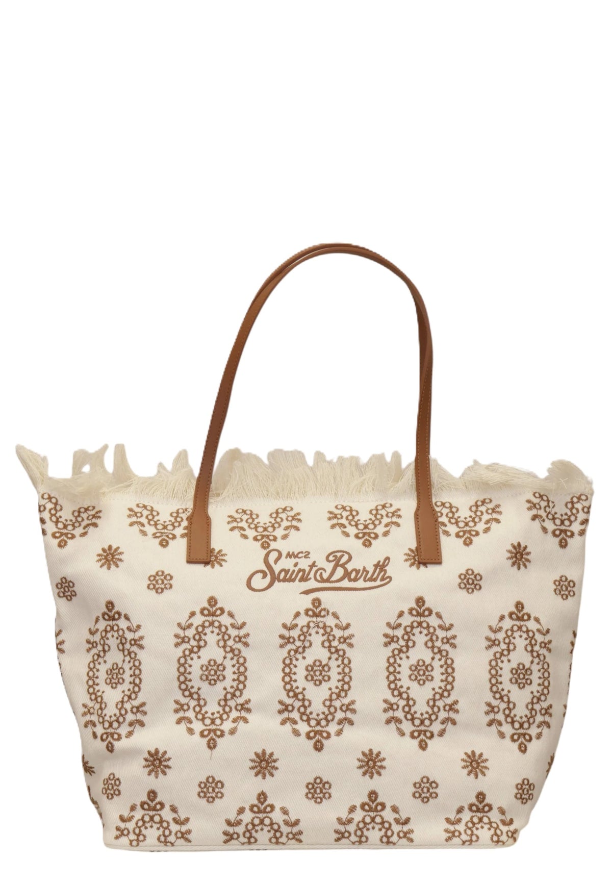Borsa City Bag Fringe in sangallo con frange CBF0001 01772L MC2 SAINT BARTH 