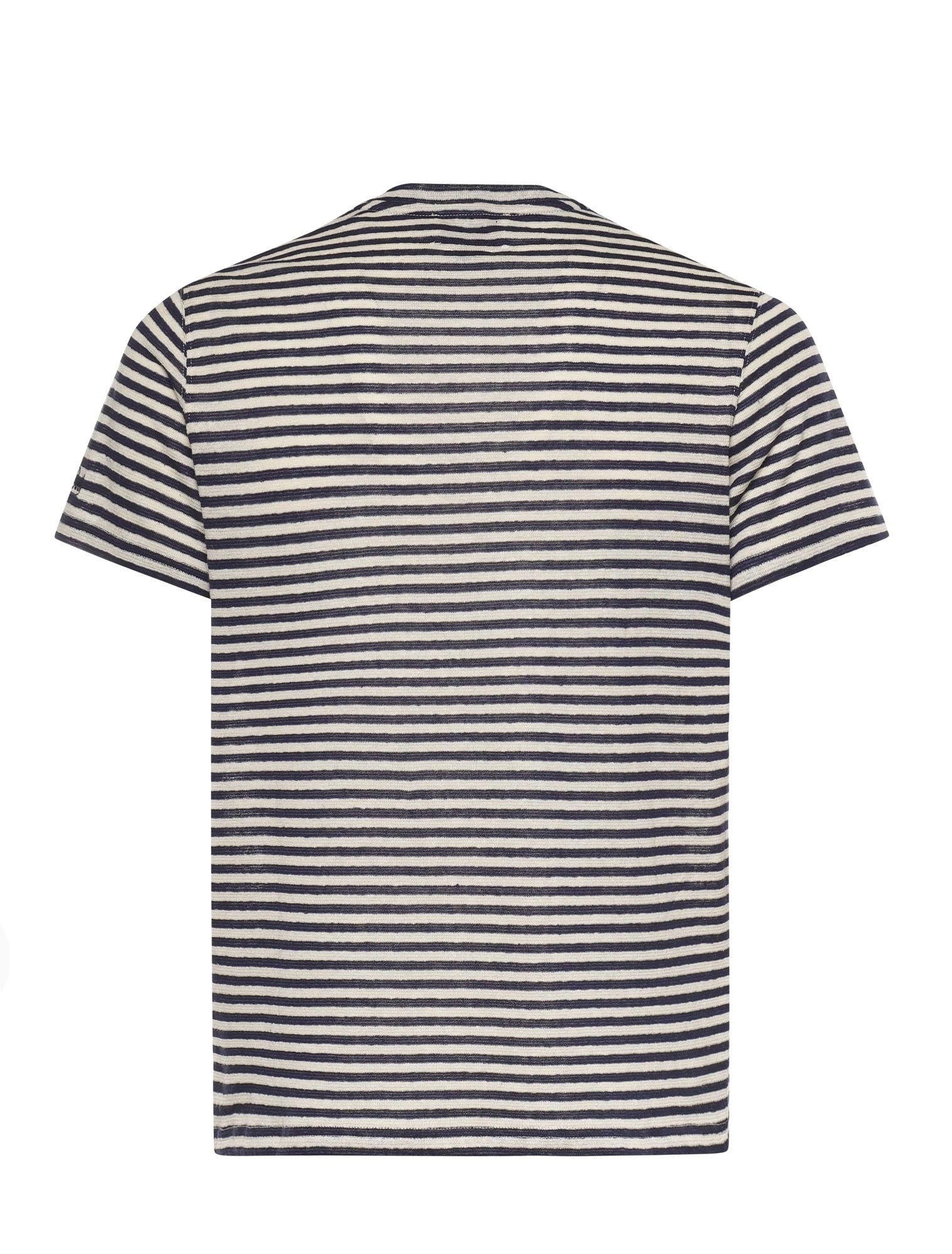 T-shirt Dover in cotone a righe blu con ricamo logo DOV0010 00283L MC2 SAINT BARTH 