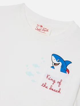T-shirt Eddy con taschino e ricamo King Of The Beach EDD0001 01948L MC2 SAINT BARTH 