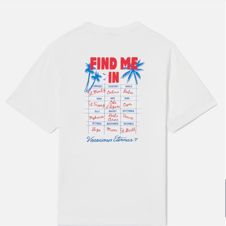 T-shirt Emilie bianca con stampa Find Me in Vacation EMI0001 08058L MC2 SAINT BARTH 