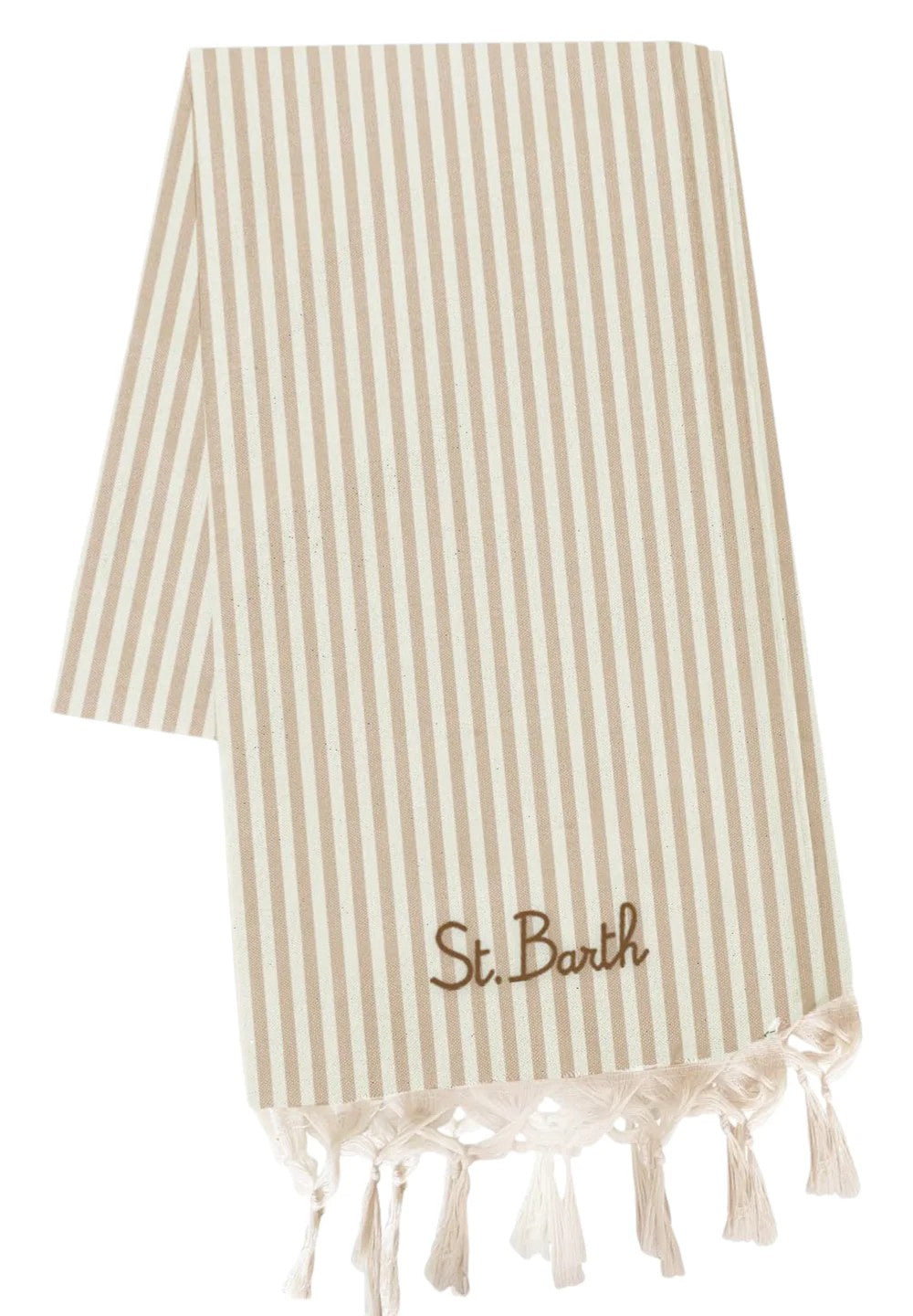 Telo mare a righe con frange FOUL002W 00658L MC2 SAINT BARTH 