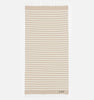 Beige and white striped Foutas beach towel