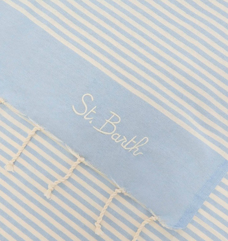 Telo mare Foutas a righe piccole azzurre e bianche FOUT012 07696L MC2 SAINT BARTH 
