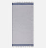 Telo mare Foutas a righe piccole blu navy e bianche