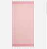 Foutas beach towel with small pink and white stripes