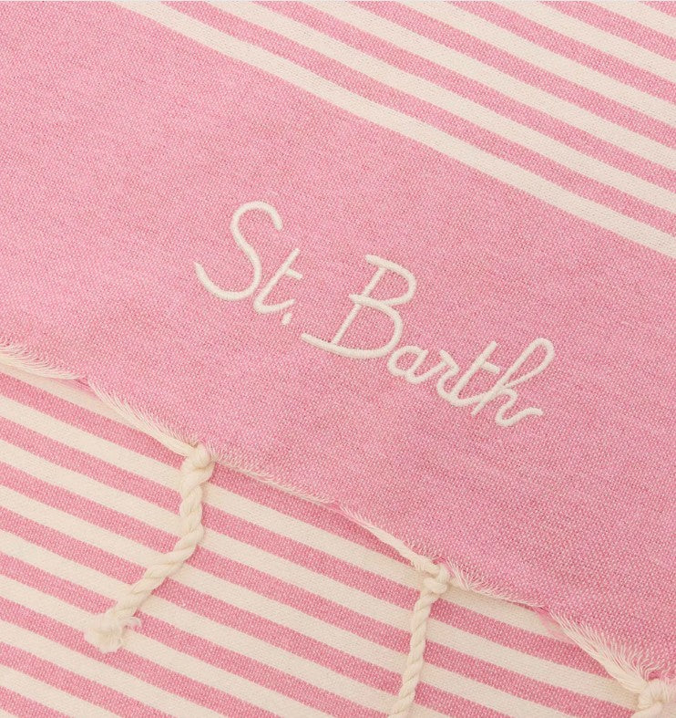 Telo mare Foutas a righe piccole rosa e bianche FOUT012W 09148L MC2 SAINT BARTH 