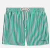 Green striped Lighting swimming trunks with St. Barth embroidery