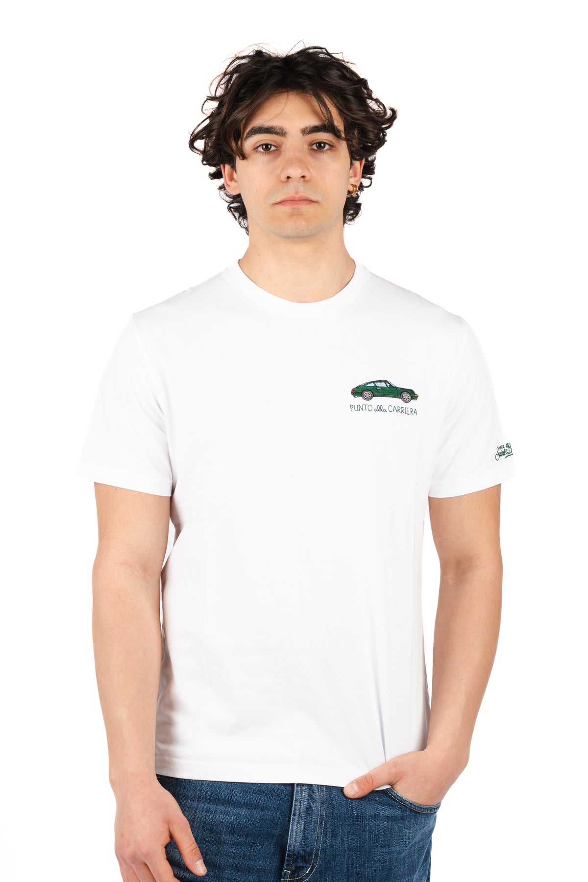T-shirt Portofino ricamo Punto alla carriera POT0001 00322L MC2 SAINT BARTH 