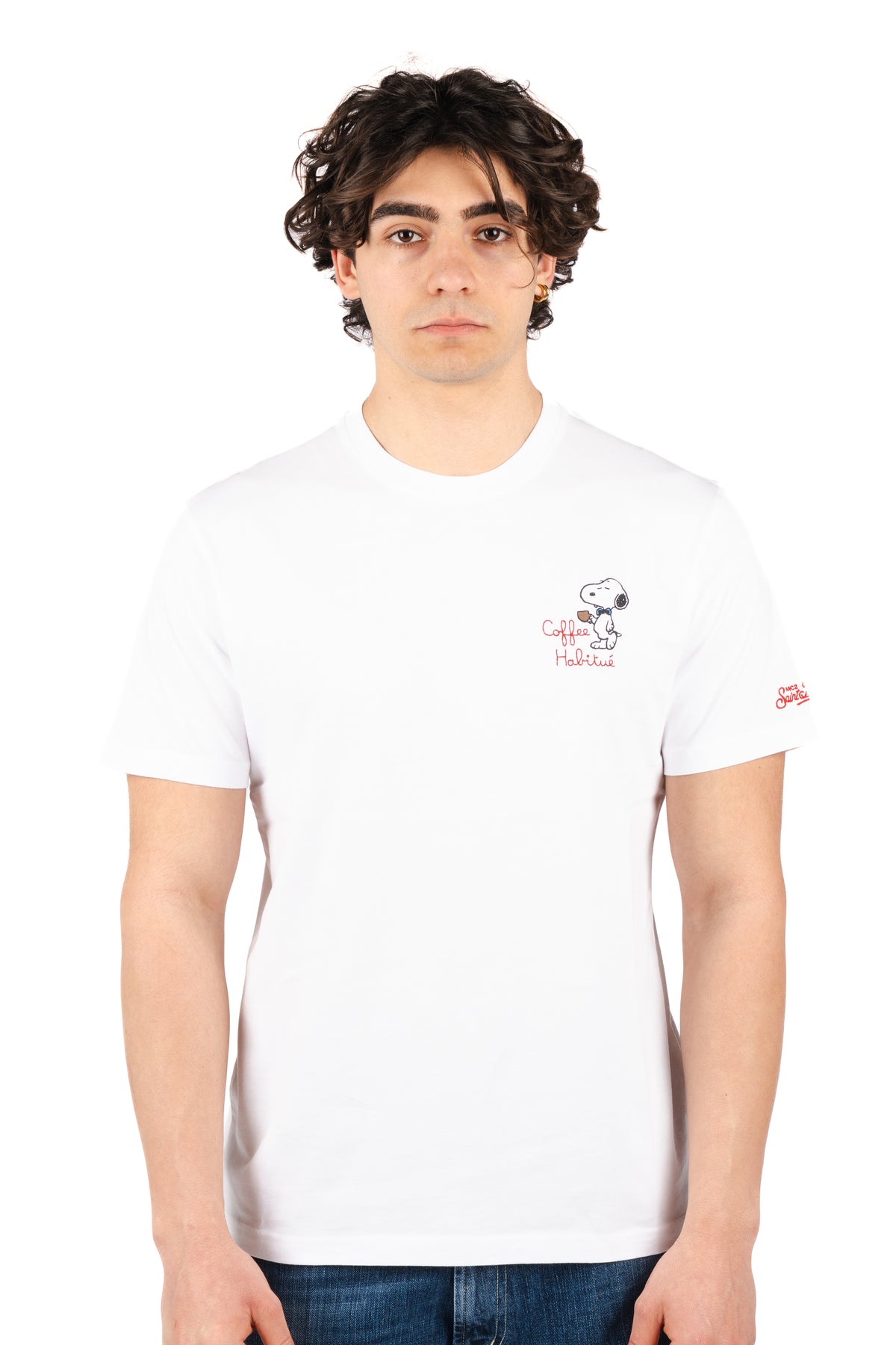 T-shirt Portofino ricamo Coffee Habitué POT0001 01623L MC2 SAINT BARTH 