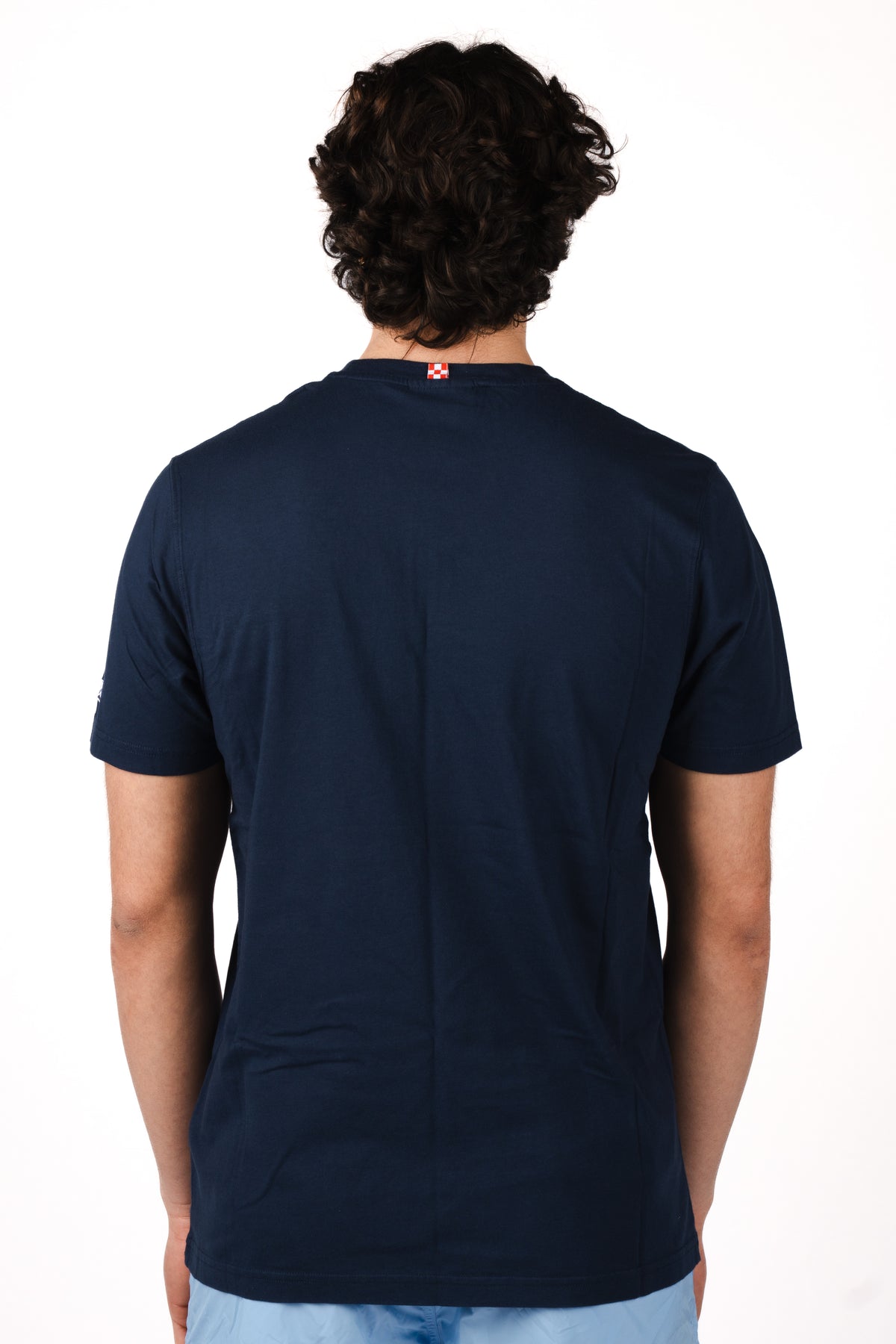 T-shirt Portofino blu con ricamo Mi Piacciono Le Bionde POT0001 04428L MC2 SAINT BARTH 