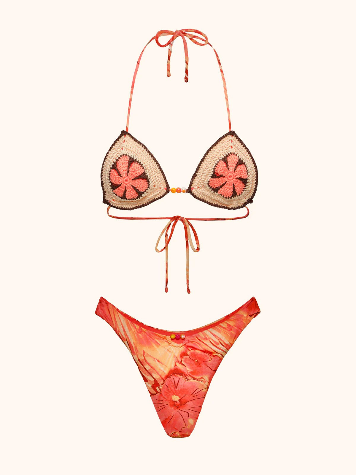 Triangolo in uncinetto e slip in jersey in lycra MF26SW0301X 11 ME FUI 
