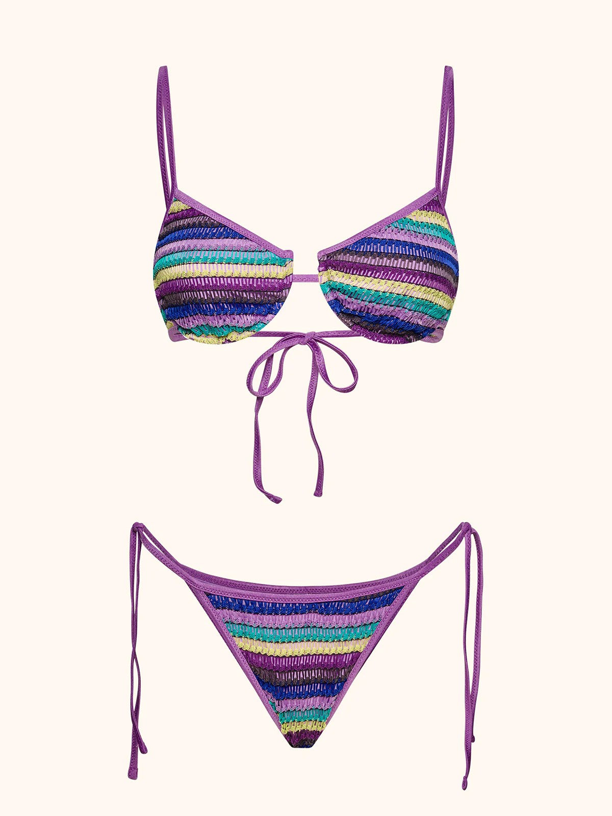 Biki da donna con reggiseno con ferretto e slip regolabili multicolor MF26SW0812 MC ME FUI 