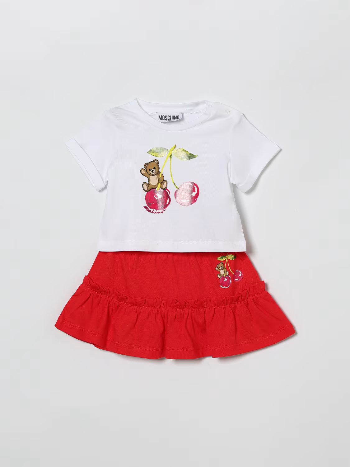 Coordinato con stampa Teddy MDG01TLAA02 82298 MOSCHINO BABY 