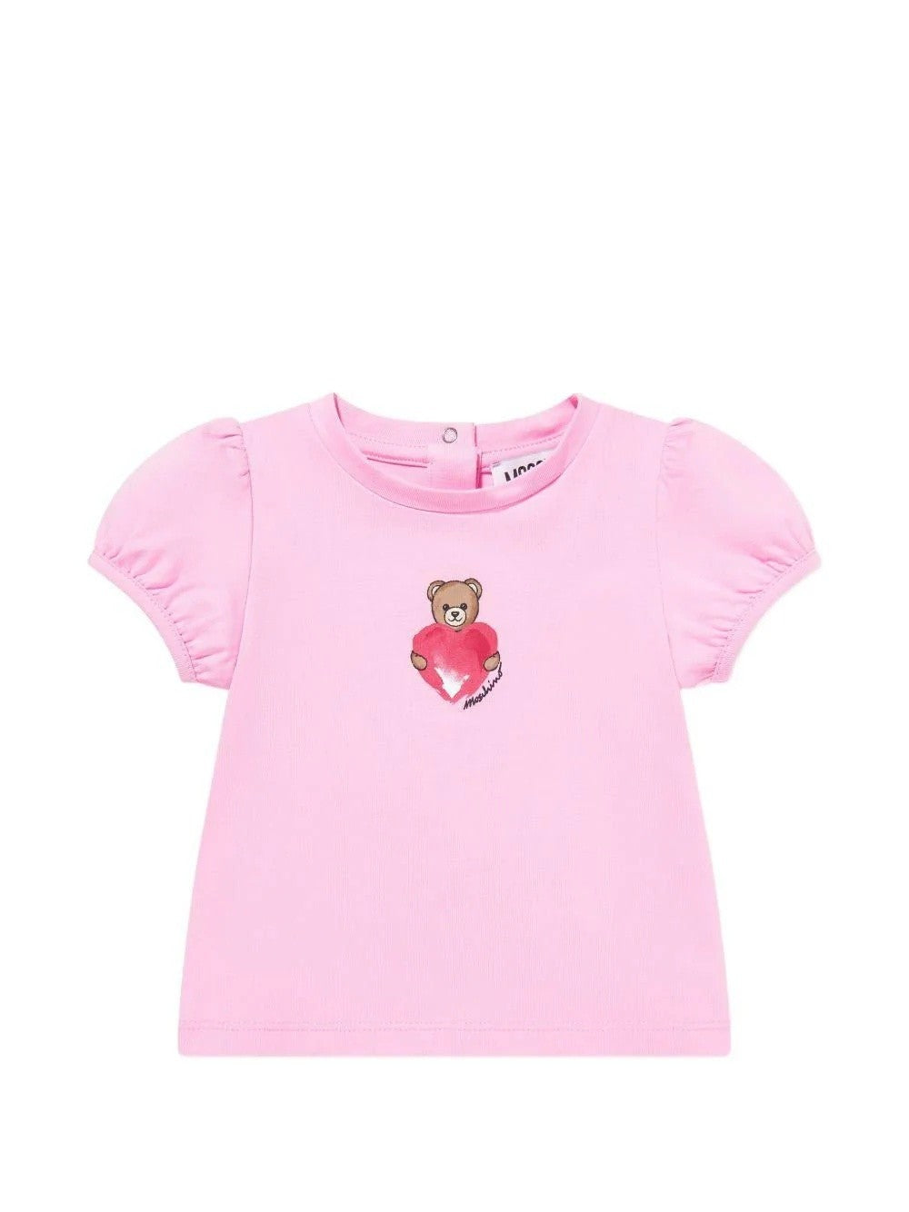 T-shirt con stampa Teddy Bear con cuore MLM02BLBA00 51473 MOSCHINO BABY 
