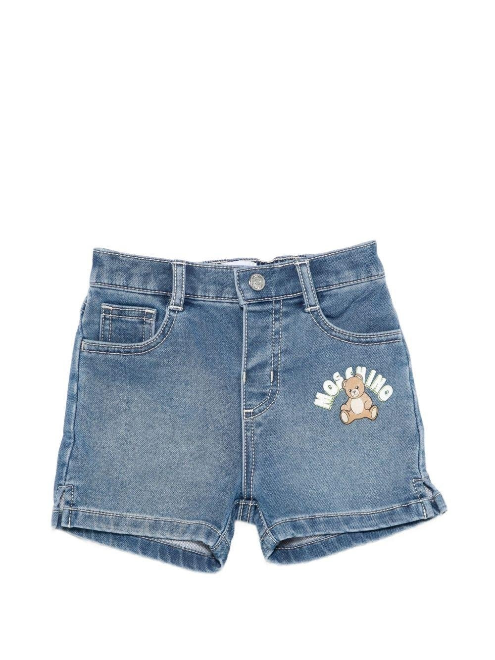 Shorts per neonato  con applicazione orso MUQ01PLDE17 40507 MOSCHINO BABY 