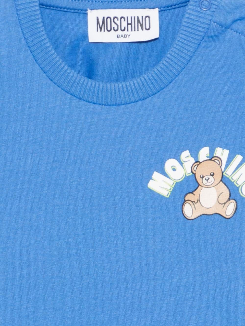 T-shirt per neonati con stampa Teddy Bear sul davanti MZM047LAA01 40630 MOSCHINO BABY 
