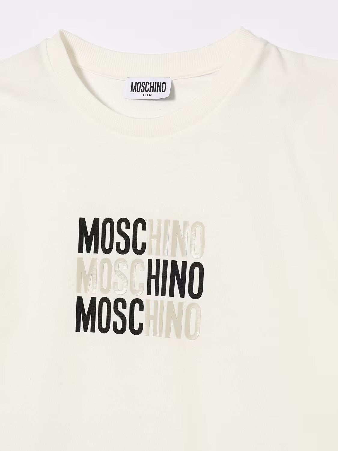 T-shirt in cotone con logo Moschino H5M05GLAA23 10063 MOSCHINO KID 
