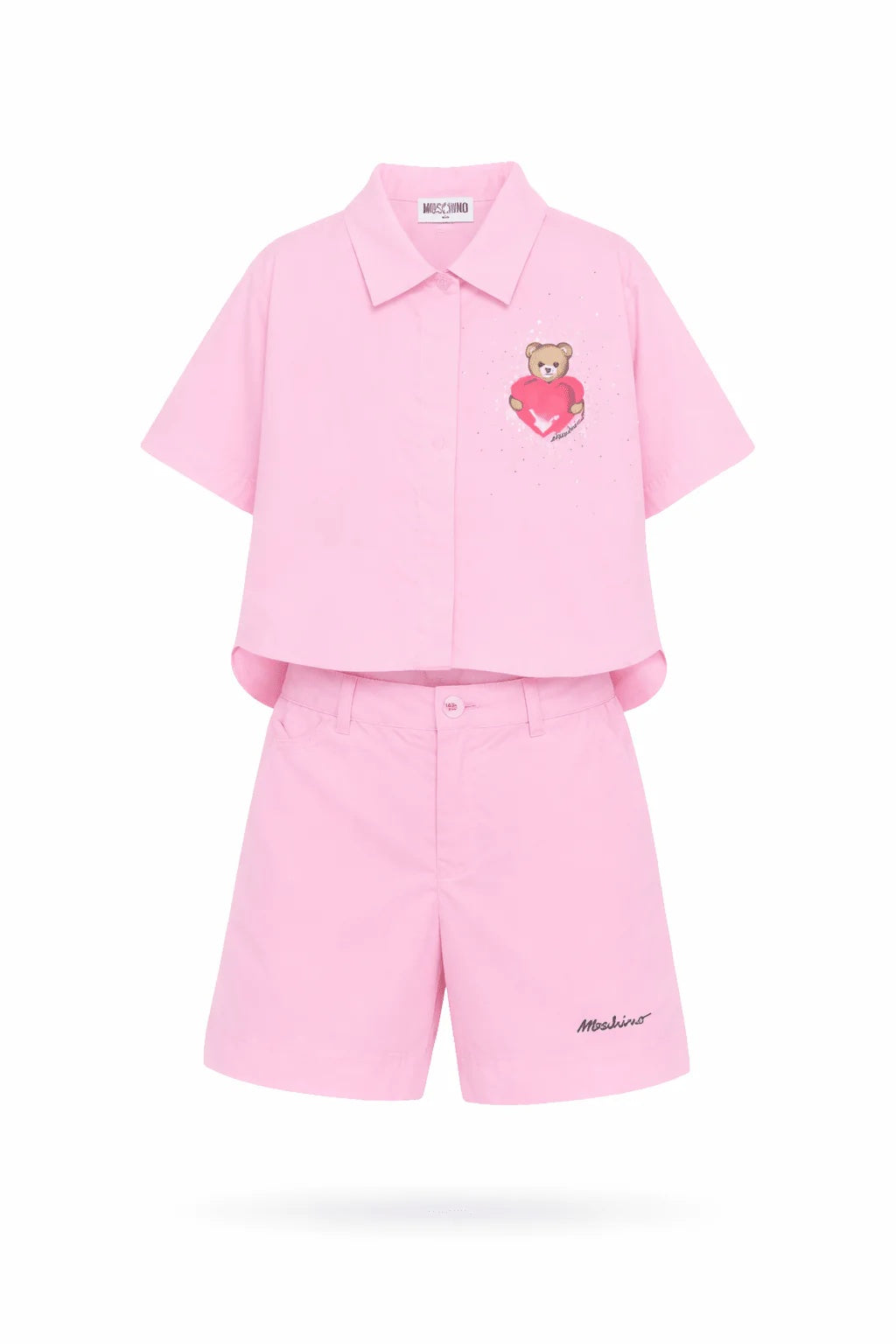 Set camicia e shorts con motivo Teddy Bear HDG01LLLA10 51473A MOSCHINO KID 