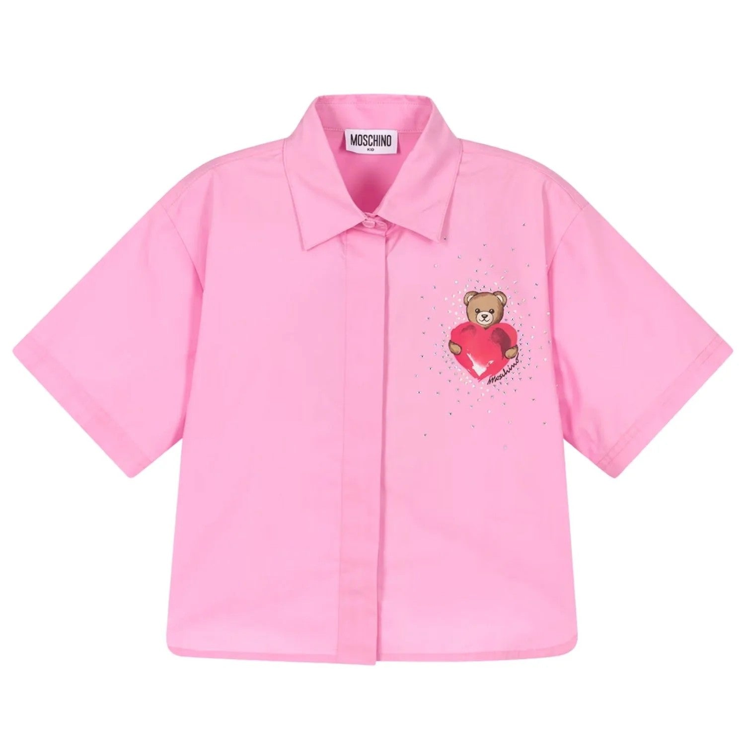 Set camicia e shorts rosa con motivo Teddy Bear HDG01LLLA10 51473 MOSCHINO KID 